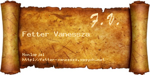 Fetter Vanessza névjegykártya